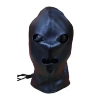 Full Leather Laceup Hood ~ Black
