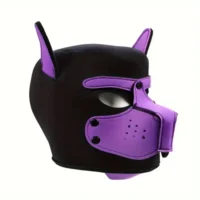Dog Hood Mask - Purple & Black