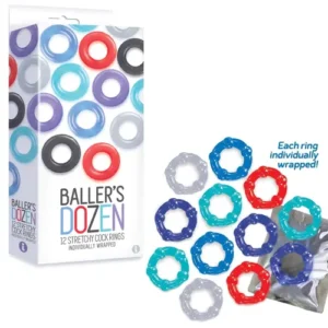 Baller's Dozen 12 Streetchy Beaded CockRings