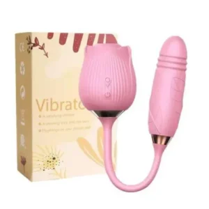 2 in 1 Rose Sucking Dildo Vibrator