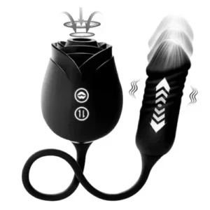 2in1 Rose Sucking Thrusting Dildo Vibrator
