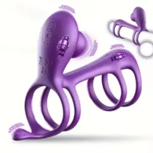 Cock ring 4 rings duel motor purple