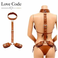 BDSM Bondage Neck To Wrist Restraints black only