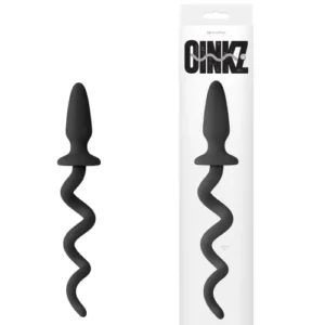 Oinkz Pig-Tail Silicone Butt Plug ~ Black